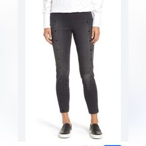 ZEZA B Washed black Studded Denim Leggings Size XL women Casual Q15